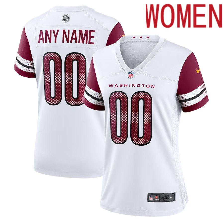Women Washington Commanders Nike White Game Custom Player NFL Jersey->->Custom Jersey